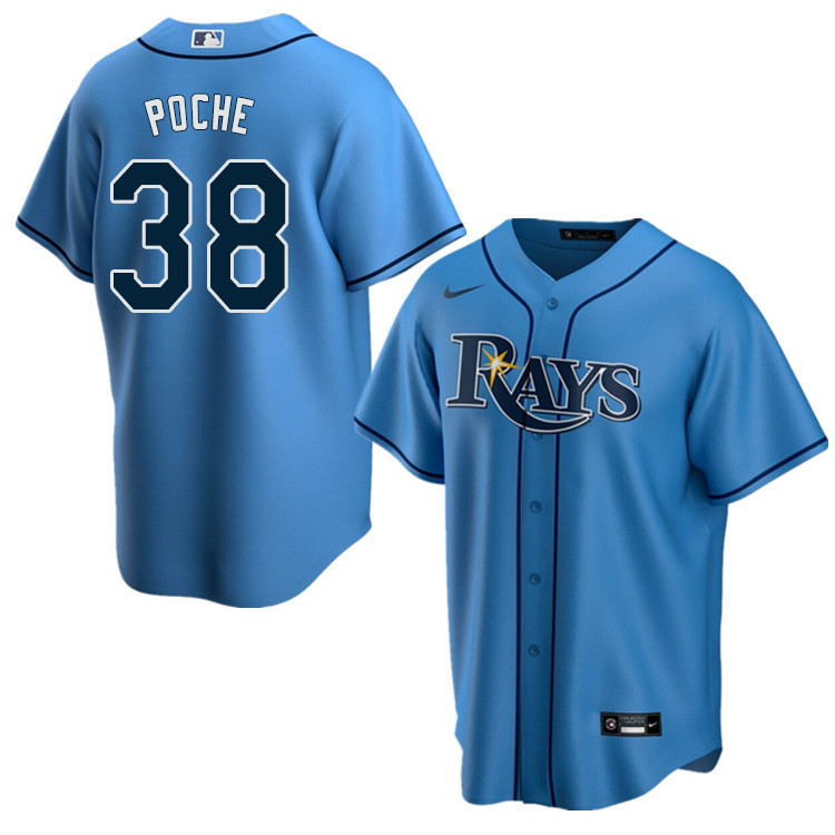 Nike Men #38 Colin Poche Tampa Bay Rays Baseball Jerseys Sale-Light Blue